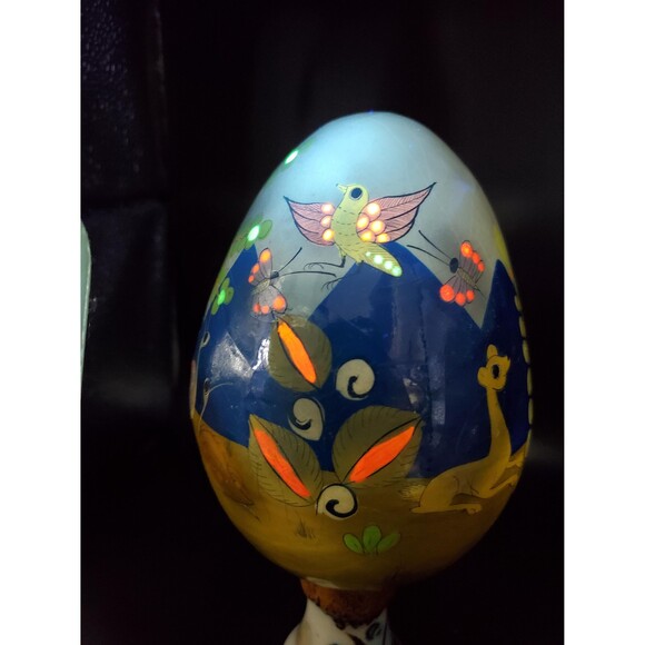 GLOWS* Tonala Mexico papier-mâché egg by‎ Mateo Ser-Mel - Picture 5 of 10